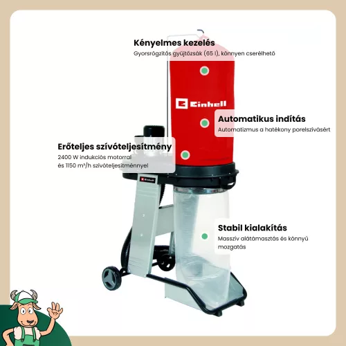 Einhell elektromos forgácselszívó 2400 W TE-VE 550/1