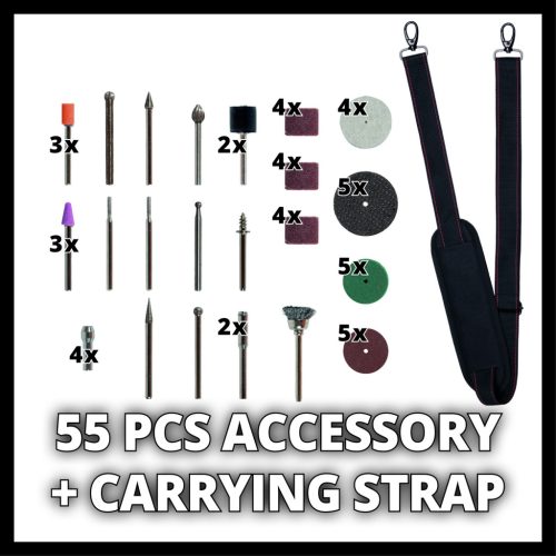 Einhell akkus csiszoló/gravírozógép tartozékokkal 18 V TE-MT 18/34 Li - Solo Akku és töltő nélkül