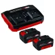 Einhell akku 2x gyorstöltővel 18 V 2x4 Ah Power X-Change & Twincharger Kit