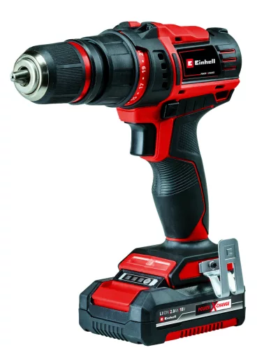 Einhell akkus fúró-csavarozó 18V fúró és bit készlettel TE-CD 18/45 3X-Li 2Ah Akku+töltő kofferben