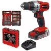 Einhell akkus fúró-csavarozó szerszámkészlettel 18V TE-CD 18/2 Li 2,5 Ah akku+töltővel kofferben