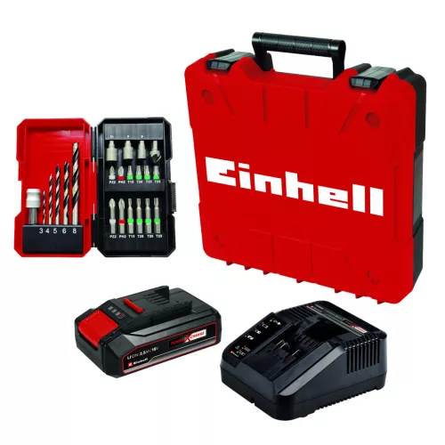 Einhell akkus ütvefúró-csavarozó 18 V TE-CD 18/2 Li-i +22 2,5 Ah akkuval és töltővel Kofferben
