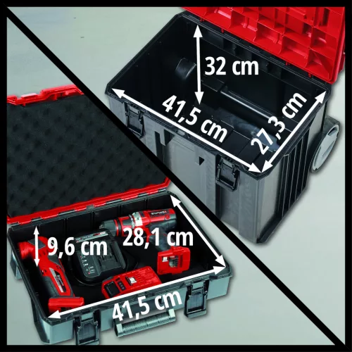 Einhell rendszerező koffer kerekekkel E-Case Tower