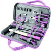 Extol Lady szerszámkészlet, 39db, 1/4", rózsaszín, 8 dugófej (5-14mm), fogó, kalapács, BIT-ek