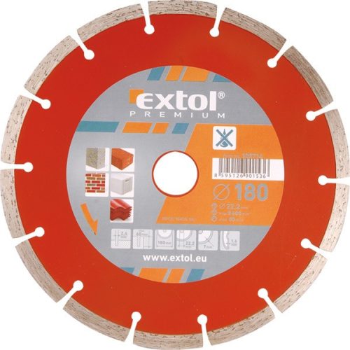 Extol Premium gyémánt vágókorong szegmenses 180×22,2mm, max.8.500 f/min