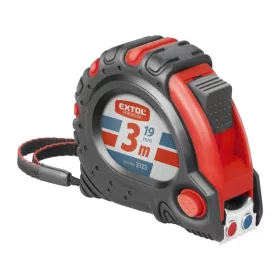 Extol Premium mérőszalag, gumírozott, mágneses 3 stoppos 3m×19mm