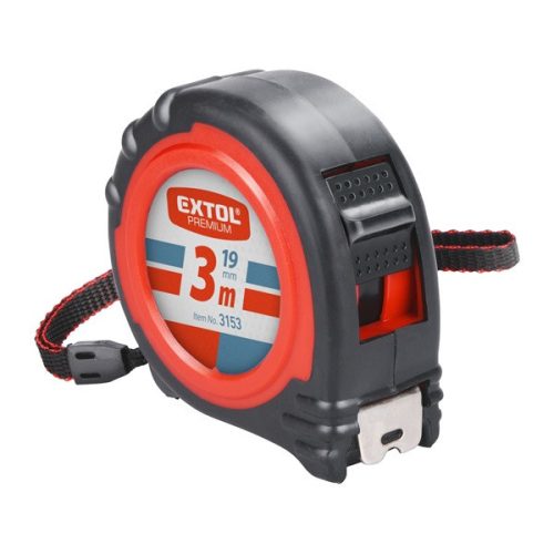 Extol Premium mérőszalag, gumírozott, 2 stoppos 3m×19mm