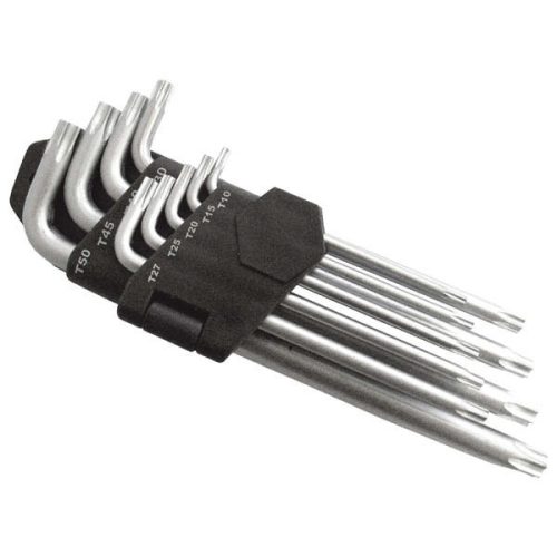 Extol Premium torx kulcs készlet, CV. 9db, lyukas, T10,15,20,25,27,30,40,45,50, bliszteren