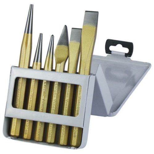 Extol Premium lyukasztó, pontozó és véső készlet 6db CrV. HRC 52-58, hossz 120-150 mm