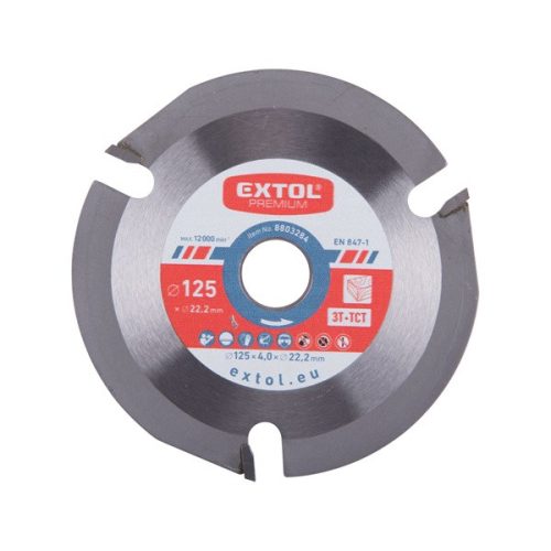 Extol Premium körfűrészlap, keményfémlapkás, 125×22,2mm(lyuk átm), T3 4,0 mm