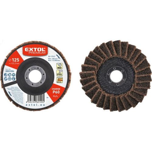 Extol Premium lamellás csiszoló INOX, acél és ALU munkadarabok csiszolására, 125×22mm P60
