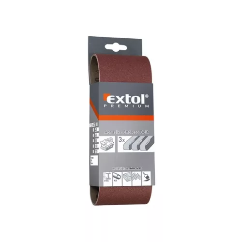 Extol Premium csiszolószalag készlet 75×533mm 3 db P80
