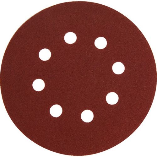 Extol Premium csiszolókorong vászon, lyukas készlet 10db, 125mm, 8 db lyukkal, P240-es, tépőzáras