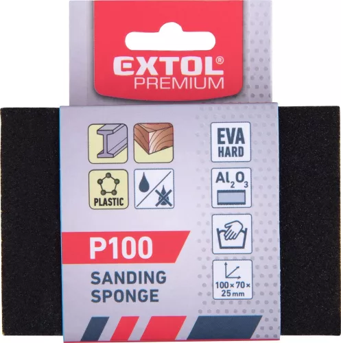Extol Premium kézi csiszolóblokk, (stekli) 100×70×25mm, P100, kemény, EVA