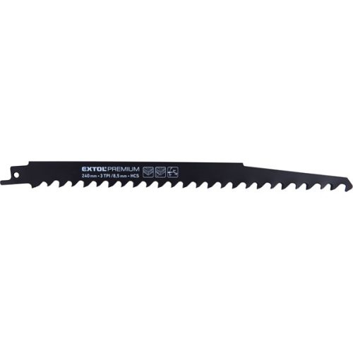 Extol Premium szablyafűrészlap készlet, 3db, Bosch befogás, 240 mm, 3T, HCS, fához