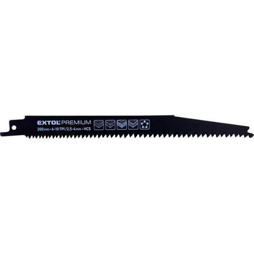 Extol Premium szablyafűrészlap készlet, 3db, 200 mm, 6-10 TPI, HCS, fához, műanyaghoz