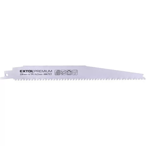 Extol Premium szablyafűrészlap 1db, Bosch befogás, HM/TCT fogak, 228 mm