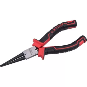 Extol Premium kerek csőrű fogó 160mm duál vörös/fekete, TPR nyél, akasztós szerszámtartó