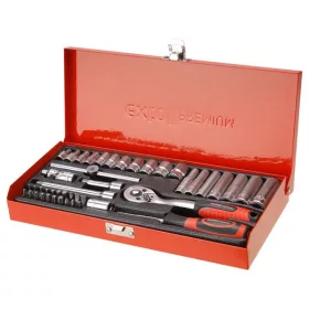 Extol Premium dugókulcs készlet, CV, racsnis 45fog 1/4", 45db, 4-14mm