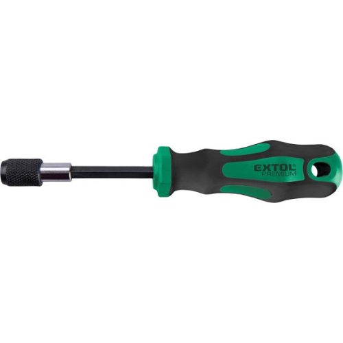 Extol Premium csavarhúzó markolat, gyorskioldóval és mágneses csavarbehajtóval CV, 1/4"×175mm