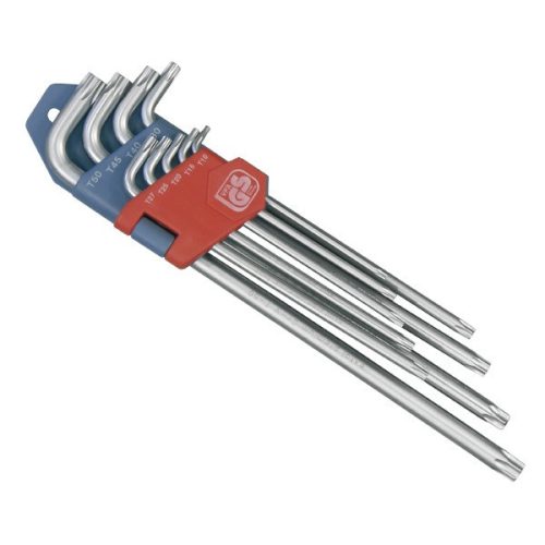 Extol Premium torx kulcs készlet 9db, extra hosszú T10-T50, 90-225mm
