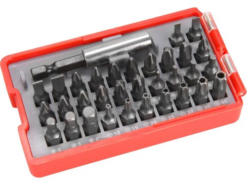 Extol Premium behajtó készlet 33 db Cr.V., lapos 3-6mm, PH1-3, PZ1-3, HEX 1,5-6mm, TTa 10-40