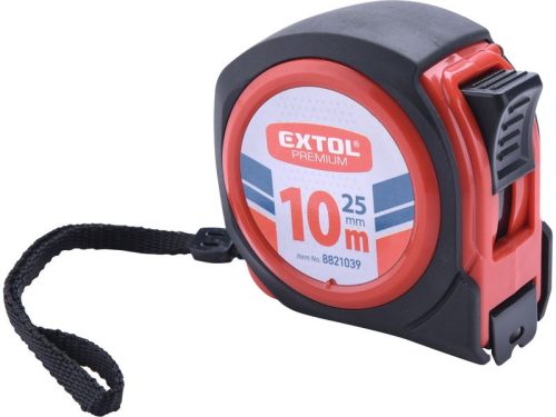 Extol Premium mérőszalag, gumírozott, 1 stoppos, 10m×25mm, ergonomikus