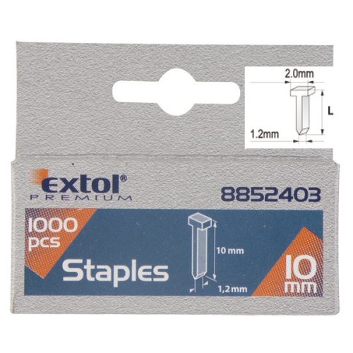 Extol Premium szeg fejjel profi tűzőgéphez 1000db ; 10mm (2,0×1,2mm)