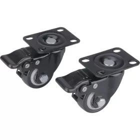 Extol Premium ipari kerék 2 db, önbeálló, rögzítőfékkel, fekete PVC, 40mm