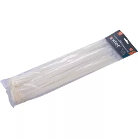Extol Premium kábelkötegelő 7,6×380mm 50db, fehér nylon UV-, sav- és lúgálló