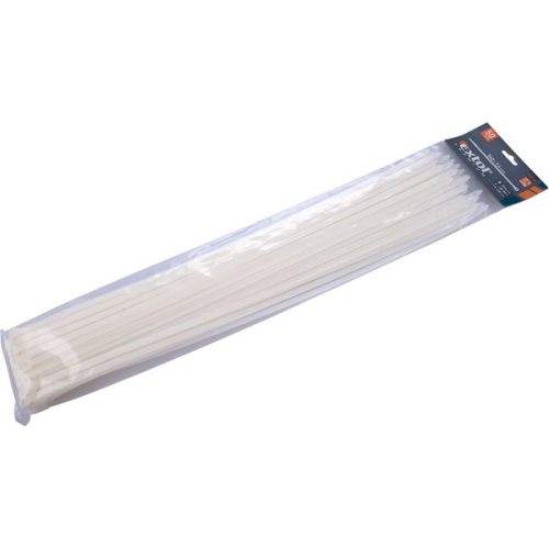 Extol Premium kábelkötegelő 7,6×540mm 50db, fehér nylon UV-, sav- és lúgálló