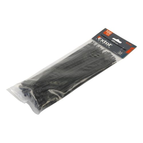 Extol Premium kábelkötegelő 2,5×150mm 100db, fekete nylon