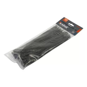 Extol Premium kábelkötegelő 7,6×380mm 50db, fekete nylon UV-, sav- és lúgálló