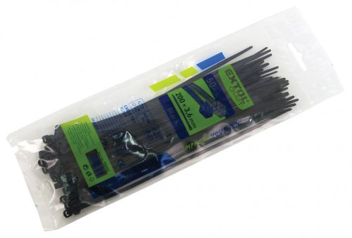 Extol Premium kábelkötegelő 7,6×500mm 50db, fekete nylon
