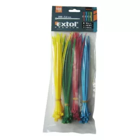 Extol Premium kábelkötegelő 3,6×200mm 100db, 4 színű (piros, kék, sárga, zöld), nylon