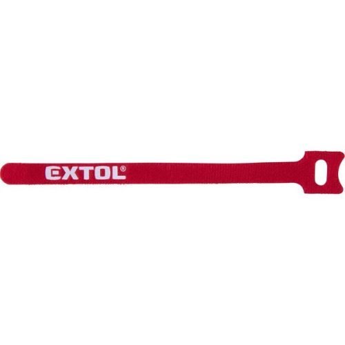 Extol Premium kábelkötegelő 12,0×200mm 30db, tépőzáras, többször használható (oldható), piros