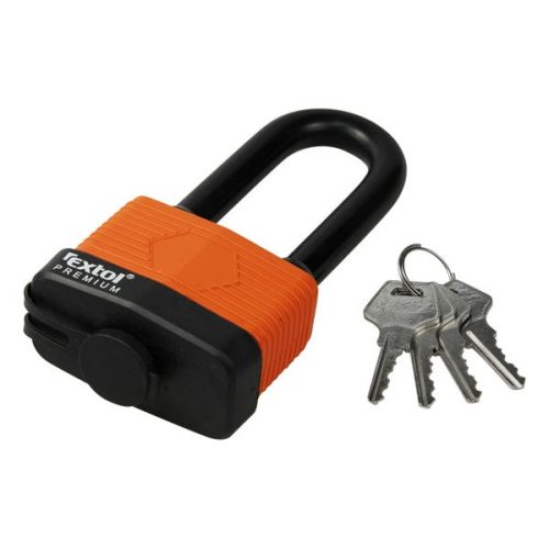 Extol Premium lakat, laminált, vízálló, hosszított kengyel, 4db kulcs 40mm