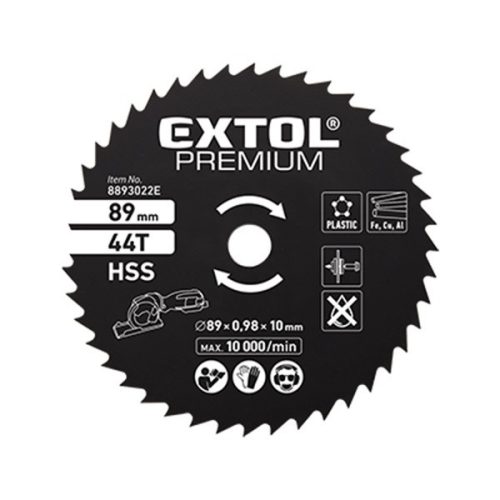 Extol körfűrészlap, HSS, 89mm, 44T a 8893022 mini körfűrészhez.