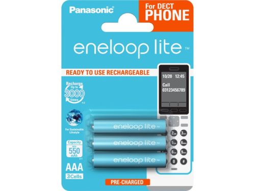 Panasonic AAA/mikro akkumulátor 1,2 V 550 mAh (3 db/cs) lite