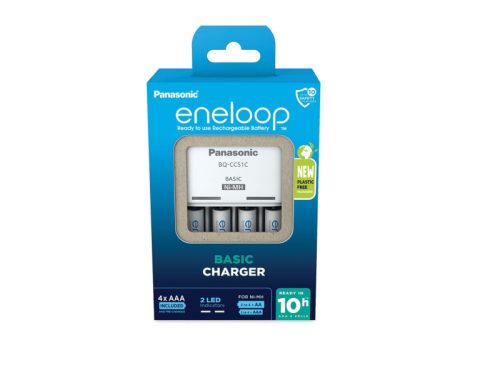Panasonic akkumulátor töltő + 4 db AA/ceruza akkumulátor 1,2 V 1900mAh