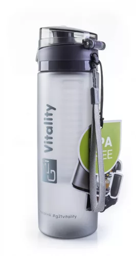 Smoothie/juice palack, 600 ml, jégszürke