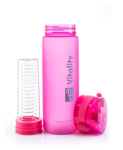 Smoothie/juice palack, 600 ml, jeges rózsaszín