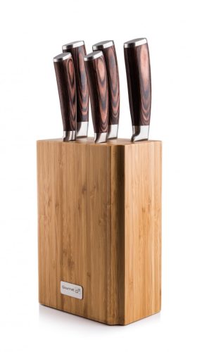 Gourmet késkészlet 5 részes, bambusz késtartóval