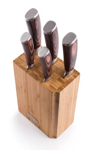 Gourmet késkészlet 5 részes, bambusz késtartóval