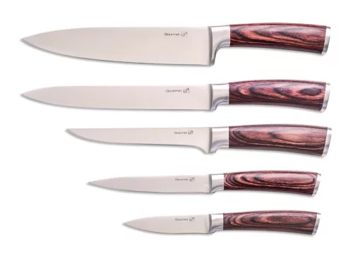 Gourmet késkészlet 5 részes, bambusz késtartóval