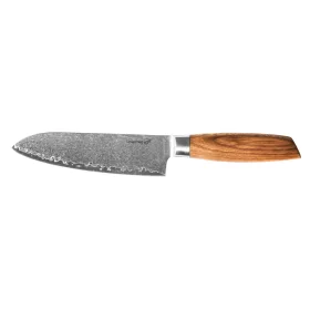 Gourmet Damascus Santoku kés 17 cm, zebrawood markolat
