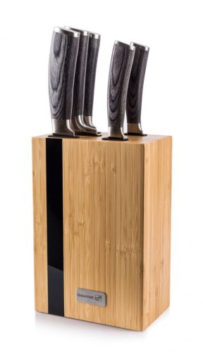 Gourmet Rustic késkészlet 5 részes, bambusz késtartóval