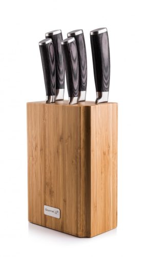 Gourmet Stone késkészlet 5 részes, bambusz késtartóval