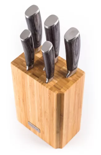 Gourmet Stone késkészlet 5 részes, bambusz késtartóval