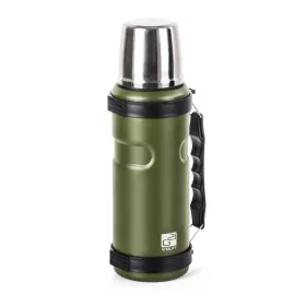 Kulacs termosz, 1000 ml, khaki zöld, fogantyúval